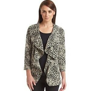 Calvin Klein Ruffle Front Animal Print Sweater / Jacket size 6